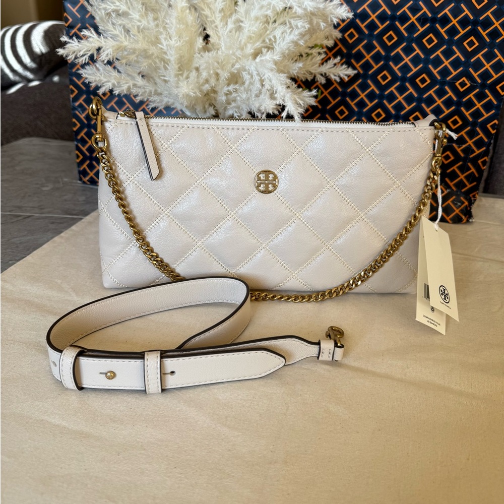 NWE, Tory Burch willa zip Cream Women's shoulder Bag brie